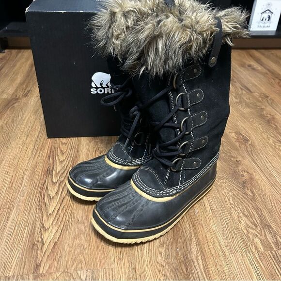 SOREL Joan of Arctic black waterproof snow winter boots shoes women’s 7 - Picture 7 of 8